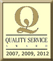 quality service award for 2007, 2009, 2012 logo
